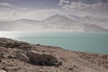 White Sands Lake, the Karakoram Highway, ChinaÃÂ¢Ã¢âÂ¬Ã¢âÂ¢s Xinjiang region. Royalty Free Stock Photo